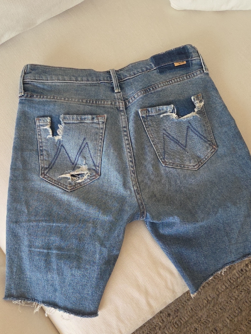 MOTHER Trickster Light Blue Denim Shorts - Picture 5 of 7
